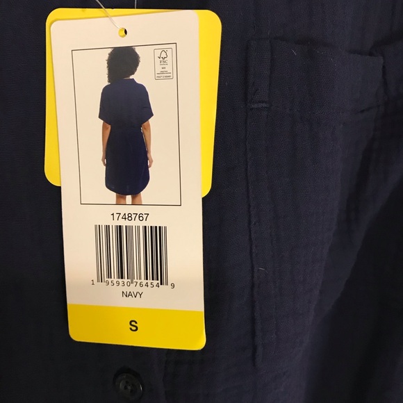 Navy Button-Up Mini Dress - Picture 4 of 5